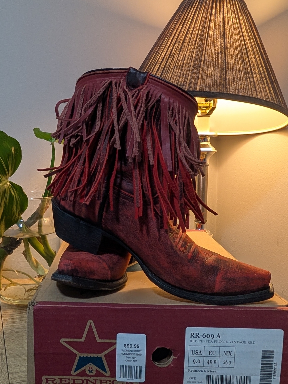 Women's Red Fringe Cowgirl Boots